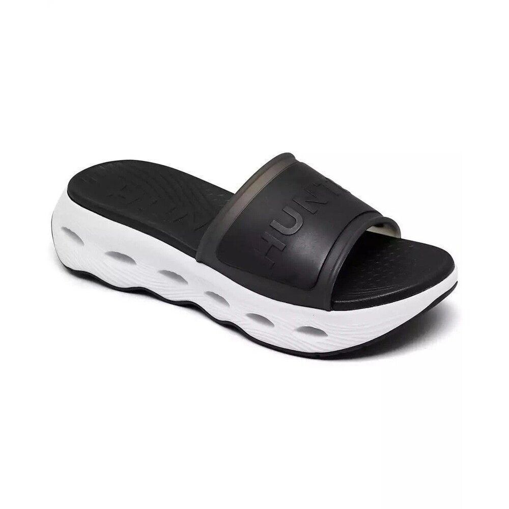 Hunter Women’s Black Geneva Square-Toe Slip-On Sandals Size 9M